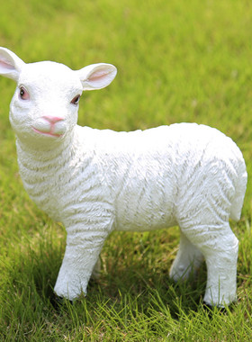 仿真小羊摆件树脂工艺品生肖羊花园庭院客厅装饰招财景观动物雕塑