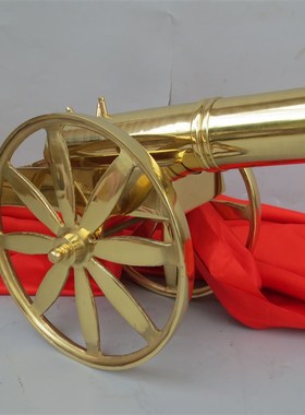 纯铜黄铜光面大钢炮仿古大炮模型追击炮钢炮开业送礼桌面摆件