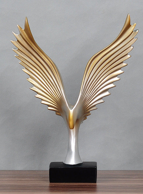 大鹏展翅小摆件家居酒柜老鹰装饰品办公室玄关大展宏图艺术雕塑品