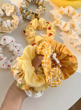 35Pcs Silk Scrunchies Print Leopard Scrunchie Set Elastic