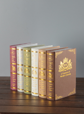 欧式复古烫金假书仿真书饰品摆件展厅道具摆设办公室书房书壳装饰