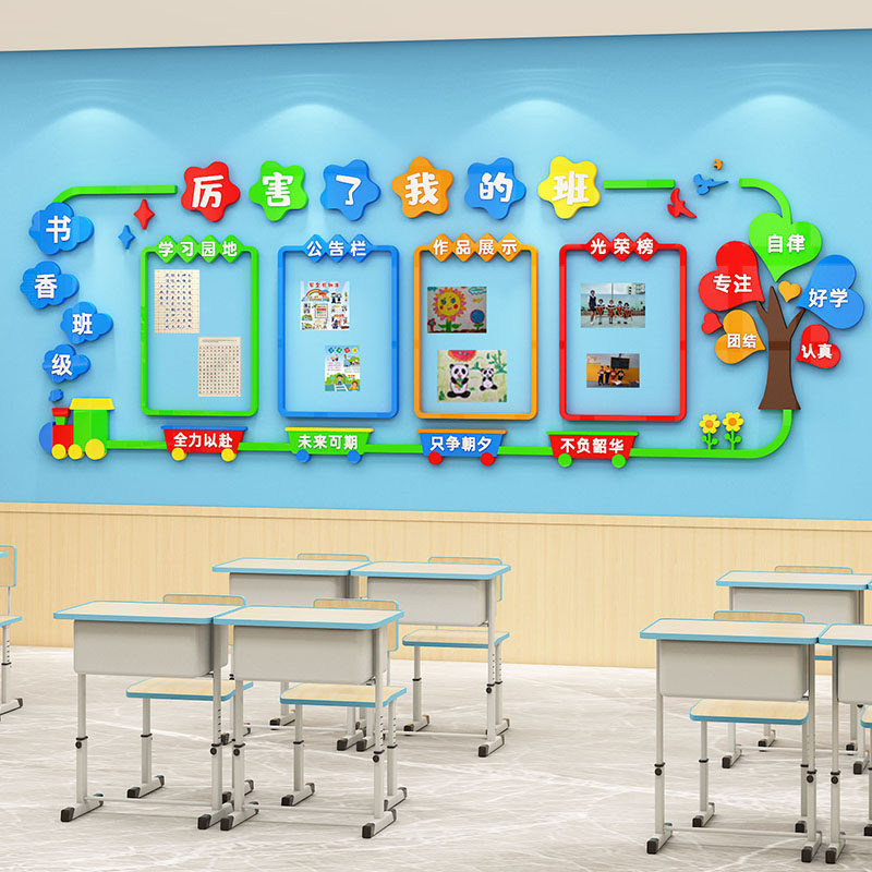 教室师风采文化照片墙贴学生文化墙布置小学班级学习园地墙面装饰,淘宝优惠券,粉丝福利购,淘宝优惠卷