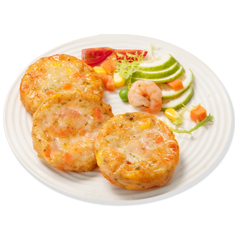 丰华鳕鱼果蔬虾饼儿童无添加营养早餐空气炸锅半成品低脂虾排
