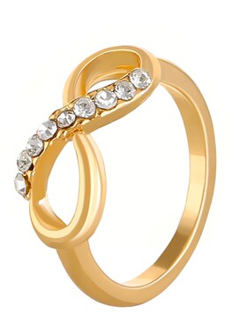 Fashion Inverted 8 Diamond Alloy Ring Stylish Versatile Simp