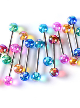 6PCS Stainless Steel Glorious Tongue Ring Bulk 14G Nipple Pi