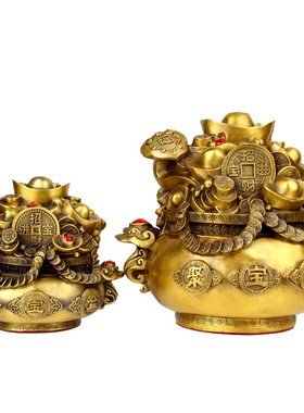 朴器 铜元宝聚宝盆存钱罐摆件