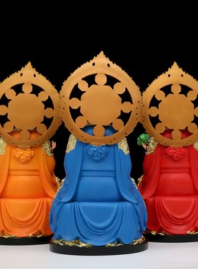 树脂神像背光三清祖师太上老君像元始天尊家用工艺品桌面摆件