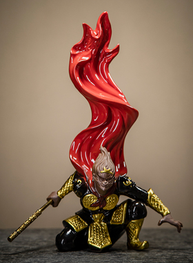 紫砂手工艺品摆件齐天大圣美猴王孙悟空家居博古架装饰品造景摆设