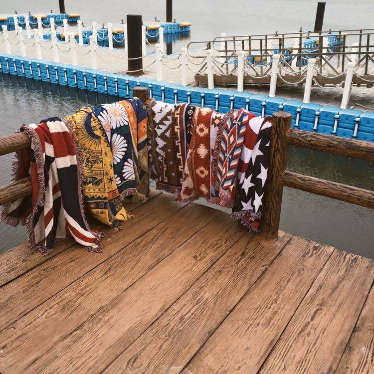 沙发毯全盖毯子超大号休闲毯装饰毯针织地毯地垫毛毯挂毯几何图案,淘宝优惠券,粉丝福利购,淘宝优惠卷