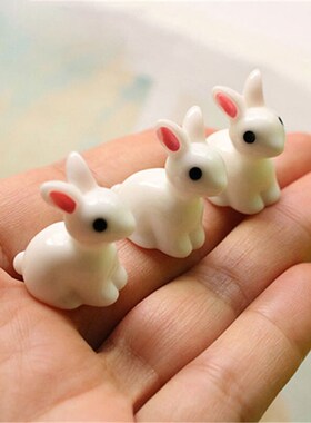 10 x Mini Bunnies Miniature Figures 3D Little Rabbit Micro