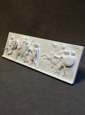 复古艺术石膏浮雕立体装饰画相框画心桌面摆件酒柜书架装饰礼物