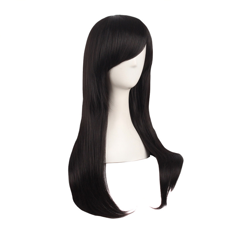潼漫cos假发女长发60CM万用长直发微卷斜刘海自然纯黑色动漫假毛,淘宝优惠券,粉丝福利购,淘宝优惠卷
