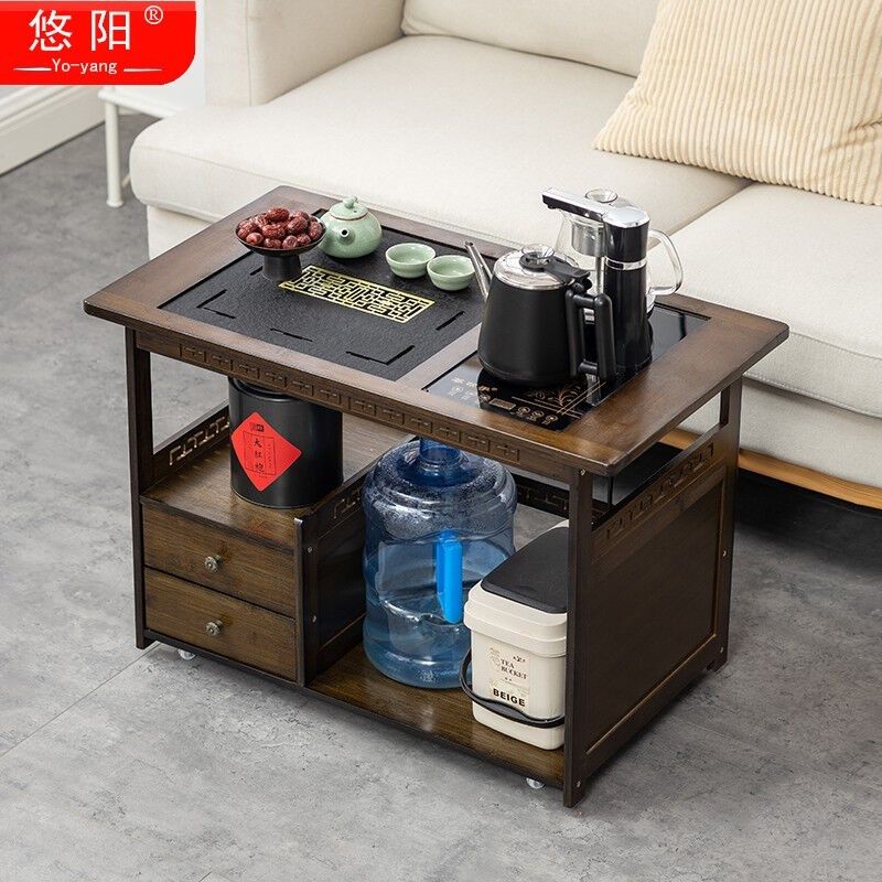 悠阳移动茶桌茶台家用小茶车阳台茶几功夫烧水壶一体茶水柜茶具盘,淘宝优惠券,粉丝福利购,淘宝优惠卷