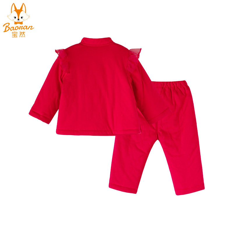 宝然女宝宝汉服套装薄棉衣服女童唐装婴儿中国风旗袍抓周礼服6216,淘宝优惠券,粉丝福利购,淘宝优惠卷