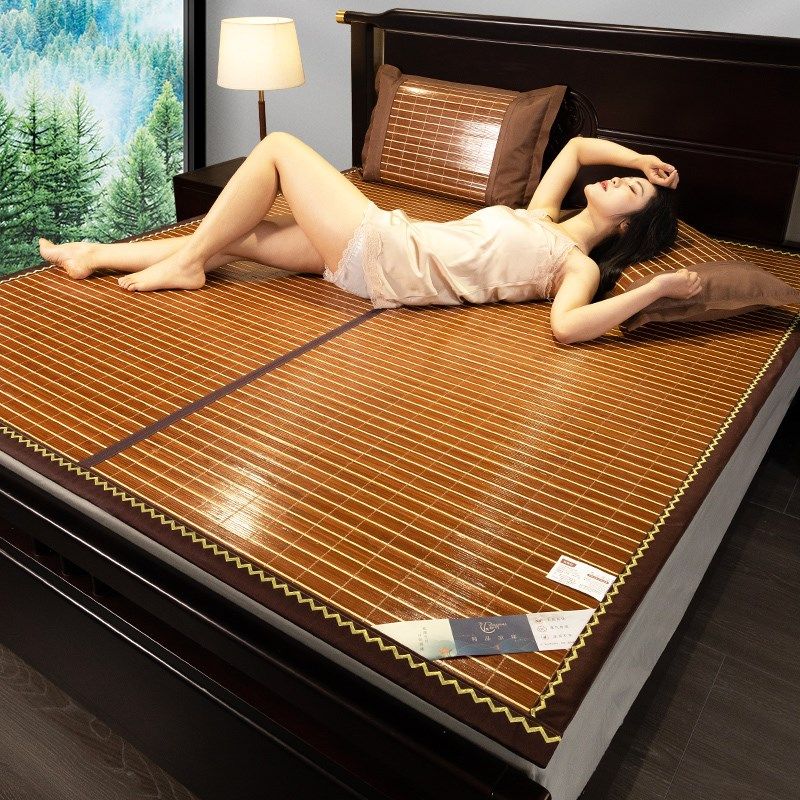 凉席夏季2024新款席子学生宿舍单人草席夏天家用折叠双面1.5m竹席,淘宝优惠券,粉丝福利购,淘宝优惠卷