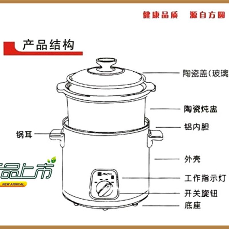 方圆陶瓷电炖锅迷你白瓷电炖盅紫砂煲汤煮粥锅BB煲1.5 2.5 3.5 -6,淘宝优惠券,粉丝福利购,淘宝优惠卷
