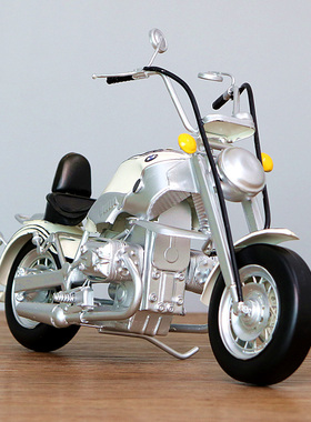 美式铁艺长江750侉子三轮摩托车模型复古创意家居电视柜装饰礼物
