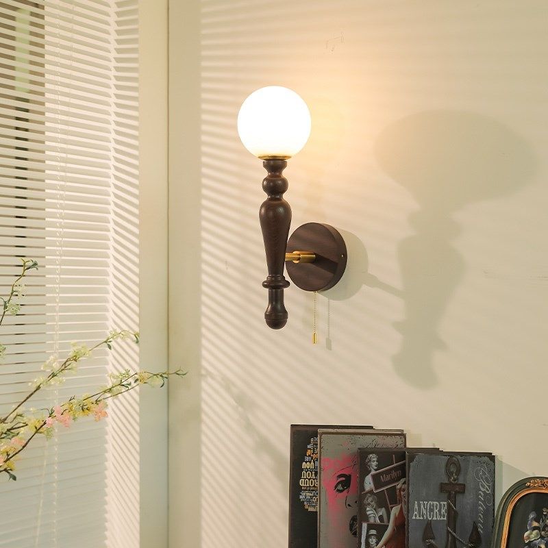 白蜡木壁灯复古氛围感背景墙装饰灯创意造型艺术设计卧室床头壁灯,淘宝优惠券,粉丝福利购,淘宝优惠卷