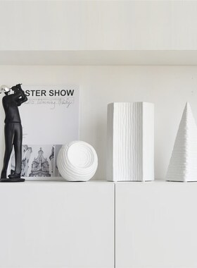 现代极简艺术肌理几何装饰品摆件电视柜书房展厅样板间高级感摆设