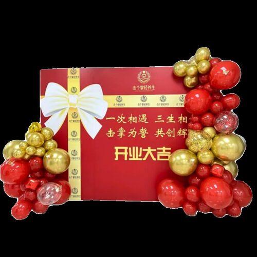 五一劳动节宝石红银金色气球链立柱装饰商场店铺节日氛围场景布置 - 图3