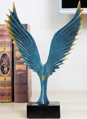 大鹏展翅欧式大展宏图电视框家居客厅办公室桌面酒柜装饰品鹰摆件