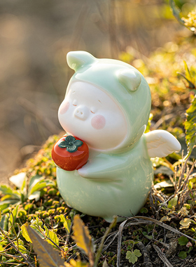 诸事大吉陶瓷可爱小猪招财摆件家居桌面装饰品茶宠十二生肖吉祥物