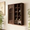 Solid wood new Chinese style retro wall shelf
