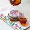 New Chinese style tea mat brocade butterfly fabric coaster tea set tea ceremony spare parts saucer insulation pad water absorption