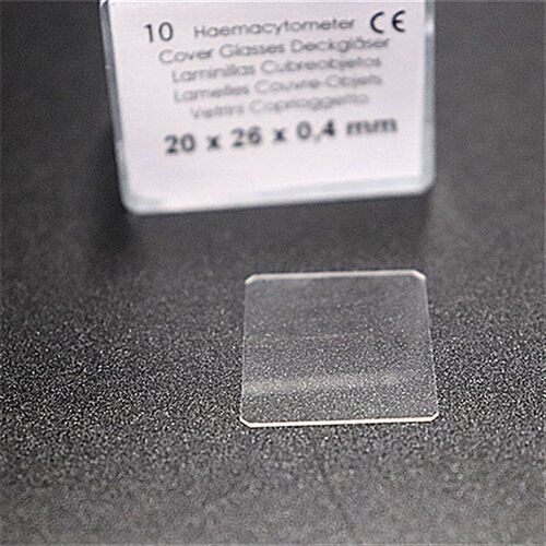 MARIENFELD血球细胞计数板用盖玻片20*26*0.4mm进口血盖片玻璃片 - 图1