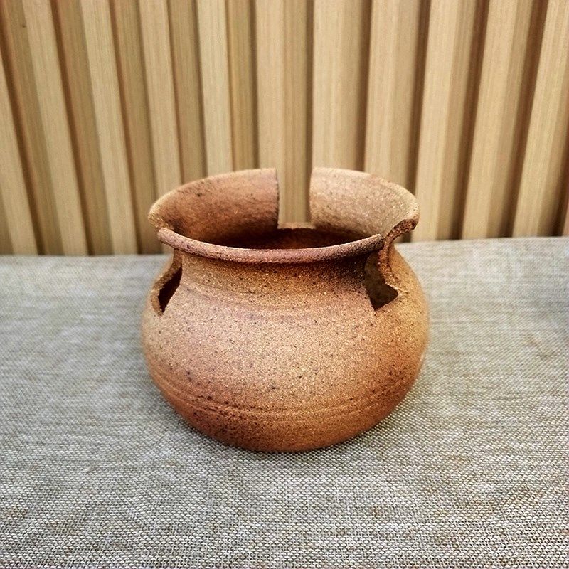 Yunnan earthen pottery jar Dali roast tea jar dry roast kang tea boiling tea jar alcohol stove side tea set full handmade firewood grill