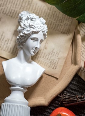 JK慕空间 欧式少女女神罗马柱雕塑装饰摆件 客厅电视柜创意人物