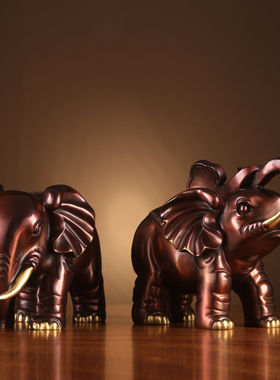 纯铜大象摆件一对财富对象家居办公室装饰品摆设公司开业乔迁礼品