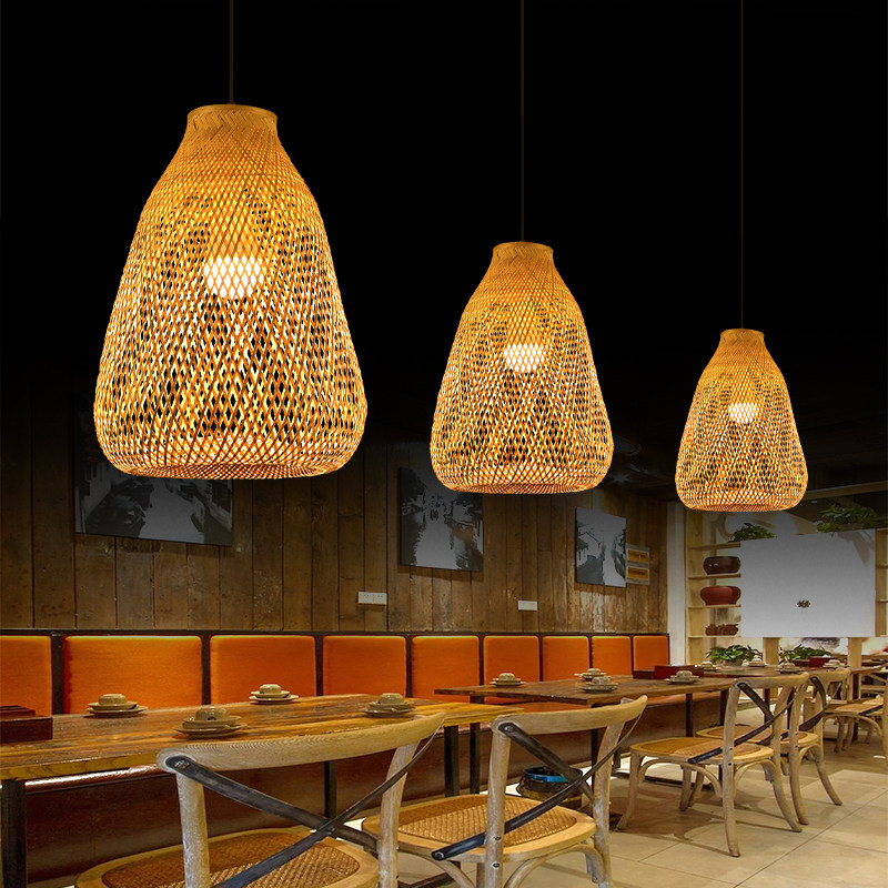 竹艺吊灯简约禅意茶室灯具创意个性灯笼餐厅饭店竹编侘寂风灯罩,淘宝优惠券,粉丝福利购,淘宝优惠卷