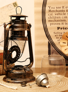 露营灯户外老式复古马灯营地野营氛围煤油手提帐篷灯装饰拍摄道具