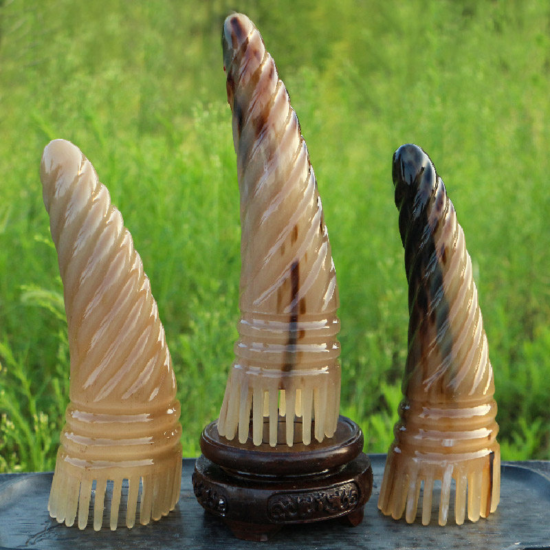 天然牦牛角洗头梳子按摩点穴位梳梳头部按摩梳沐浴洗发梳疏通经络,淘宝优惠券,粉丝福利购,淘宝优惠卷