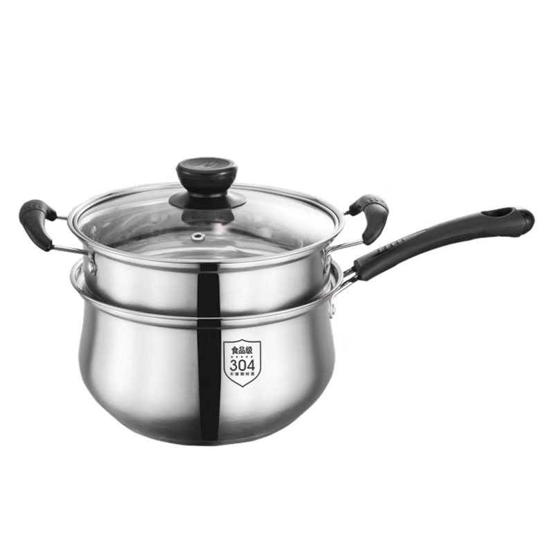 304不锈钢加厚汤锅蒸锅家用加厚复底锅电磁炉蒸煮锅煮面锅奶锅,淘宝优惠券,粉丝福利购,淘宝优惠卷