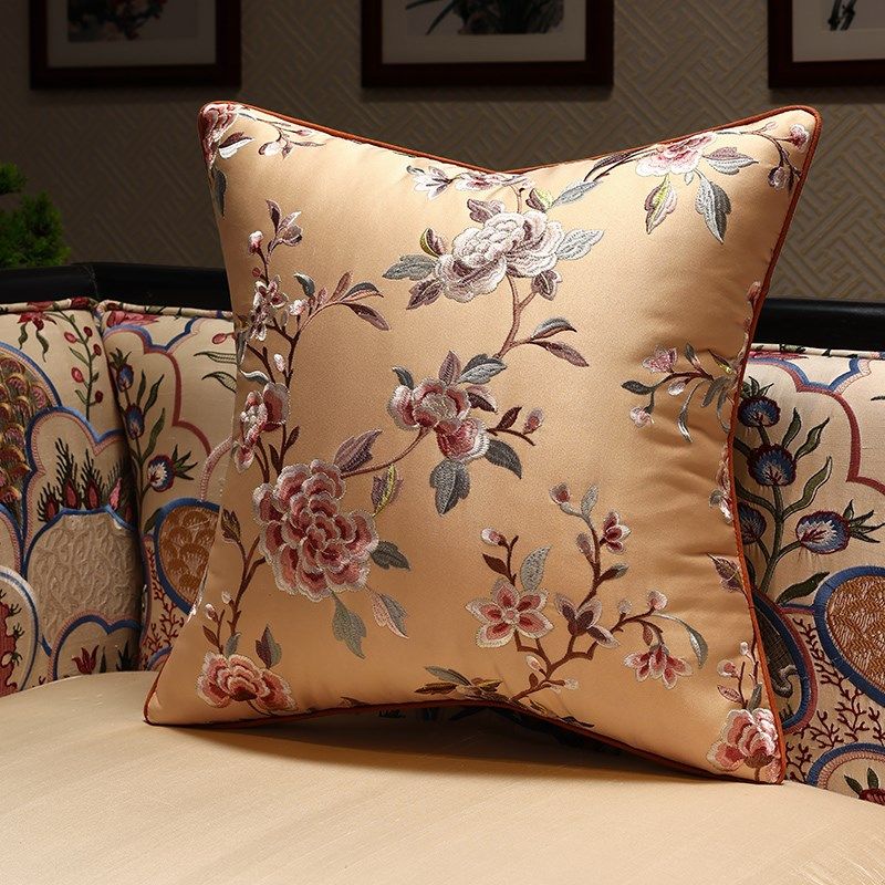 沙发抱枕靠垫客厅红木家具靠枕中式绣花高级感床头靠背套腰垫软包,淘宝优惠券,粉丝福利购,淘宝优惠卷