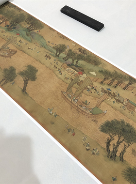 仇英 清明上河图 名家原作高清长卷国画微喷复制装饰画临摹学习