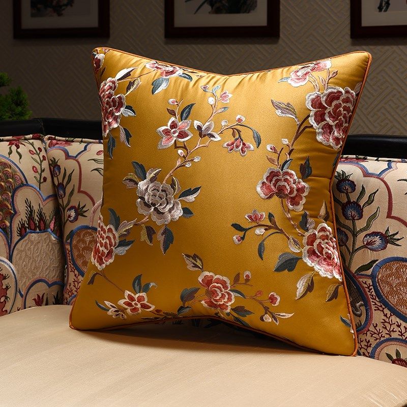 沙发抱枕靠垫客厅红木家具靠枕中式绣花高级感床头靠背套腰垫软包,淘宝优惠券,粉丝福利购,淘宝优惠卷