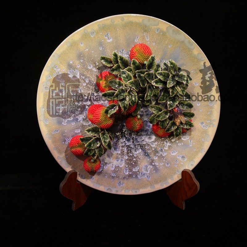 陶瓷新款博古架开业送礼家居电视酒柜门客厅饰品荔枝挂碟装饰摆饰,淘宝优惠券,粉丝福利购,淘宝优惠卷