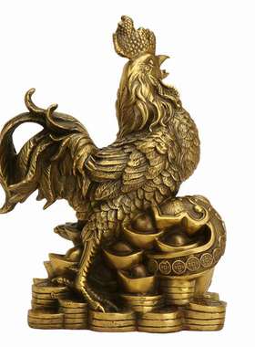 杨桐记 十二生肖鸡客厅办公摆件铜公鸡 铜鸡 如意鸡