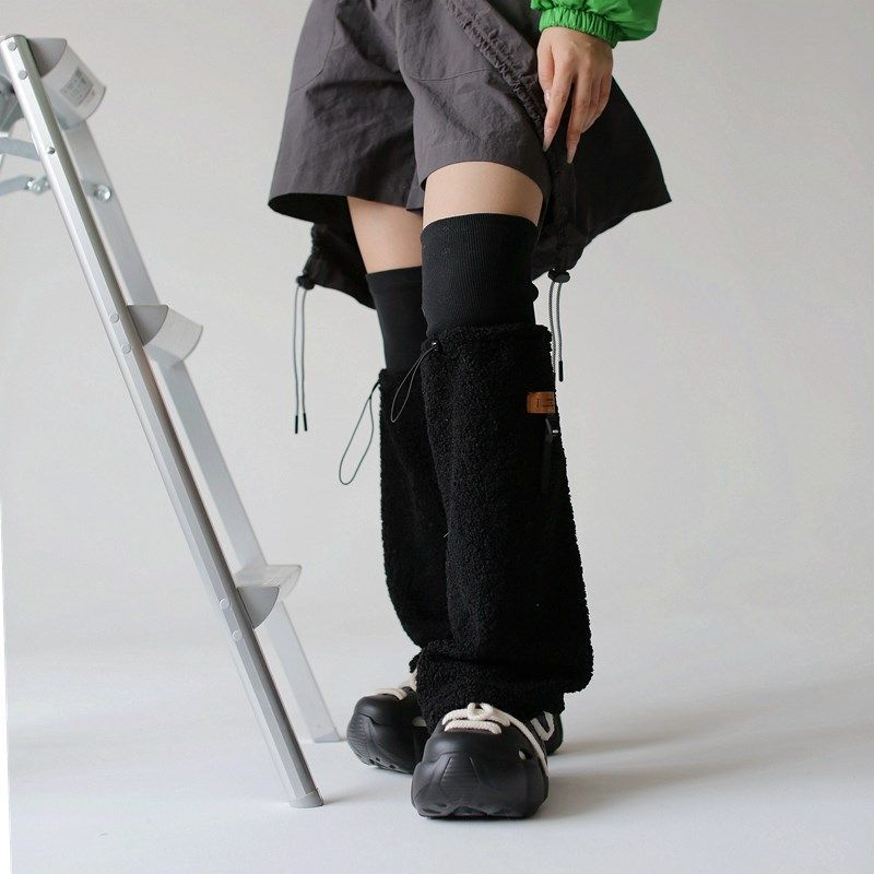 山系户外袜套可调节抽绳护膝叠穿小腿袜秋冬羊羔毛腿套机能喇叭口,淘宝优惠券,粉丝福利购,淘宝优惠卷