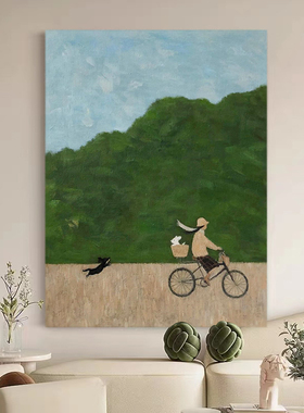 HW.ART纯手绘油画《山间》客厅背景墙高级感挂画玄关装饰画纯手工