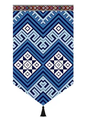 广西民族文化氛围装饰 壮族活动场景布置挂饰 壮锦布旗装扮吊旗