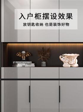 招财大象进门口钥匙收纳摆件欧式奢华入户玄关鞋柜放钥匙装饰品