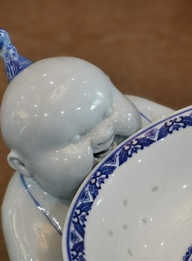 陶瓷人物摆件中国风工艺品中式艺术陶瓷娃娃禅意家居装饰客厅摆设