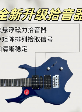 厂家批发异形火焰电吉他双摇电吉他初学者通用摇滚电吉他专业级入