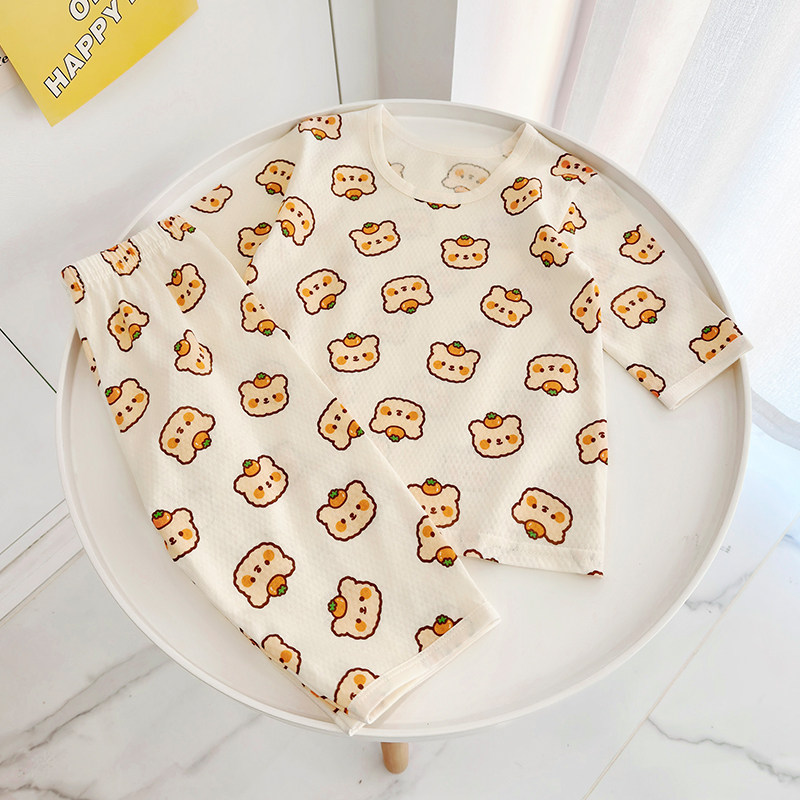 男童夏季空调服套装女宝宝中小童纯棉秋衣秋裤婴儿早春外穿两件套,淘宝优惠券,粉丝福利购,淘宝优惠卷