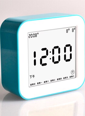 新款聪明钟夜光LCD四面时钟 多功能调音量闹钟  感光电子闹钟