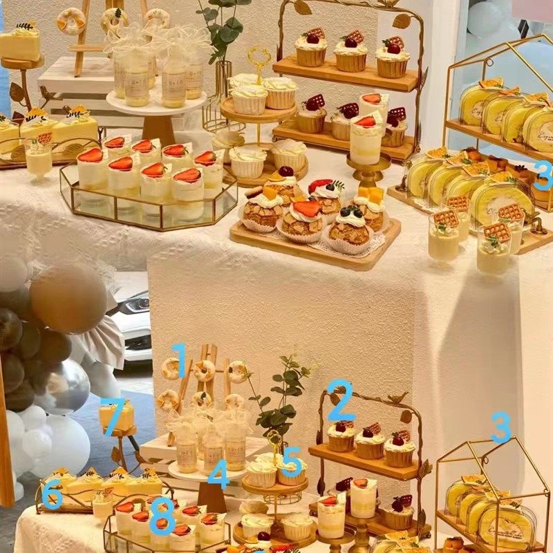 木质森系甜品台展示架茶歇摆台甜品架十件套商业摆台蛋糕架子节日,淘宝优惠券,粉丝福利购,淘宝优惠卷